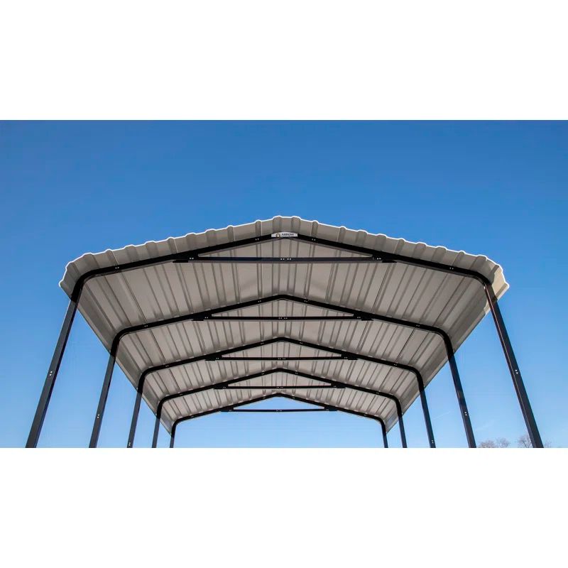 14 ft. x 29 ft. Charcoal Galvanized Steel RV Carport Kit