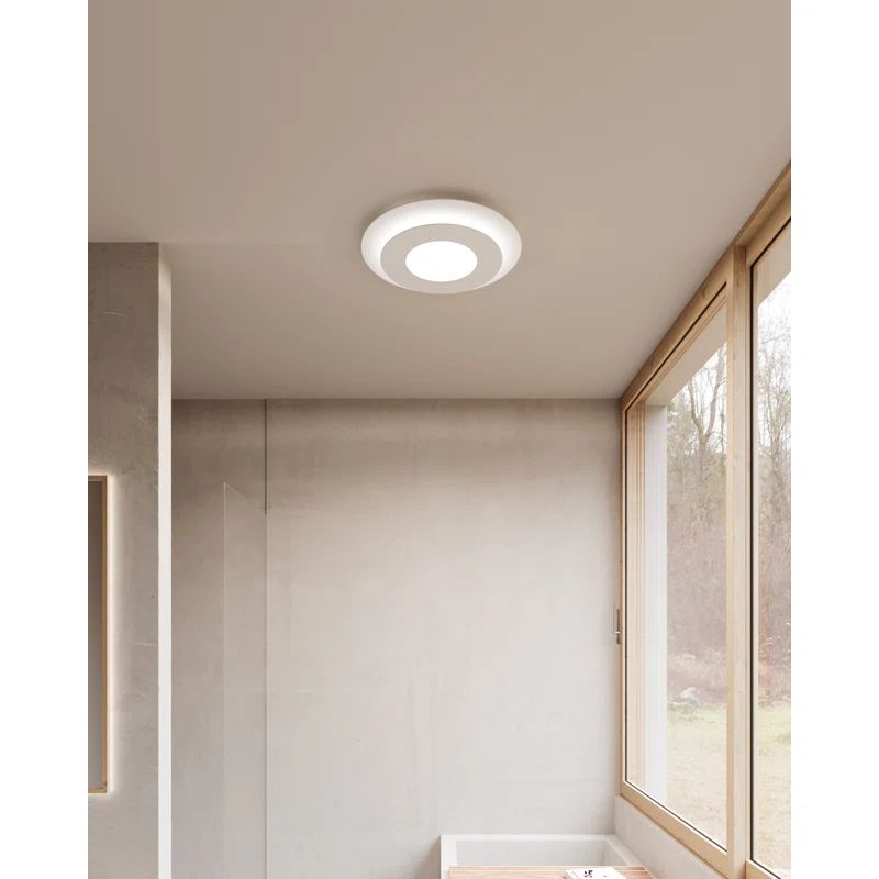 20" White Aluminum LED Flush Mount Ceiling Light
