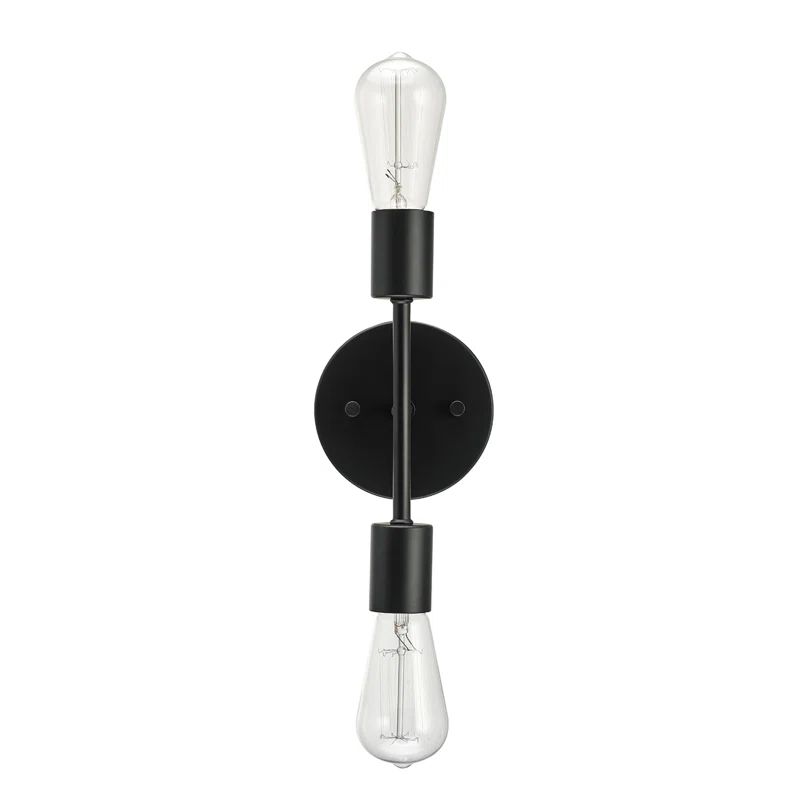 Alexandria 2-Light Matte Black Metal Vanity Light