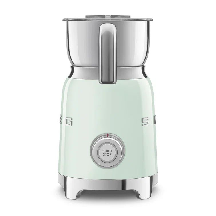 Pastel Green Stainless Steel 600 ml Milk Frother with Automatic Shut-off