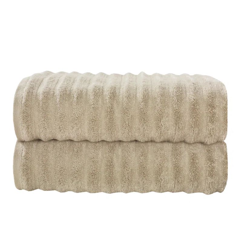 Linen Ridged Turkish Cotton 2-Piece Washcloth Set