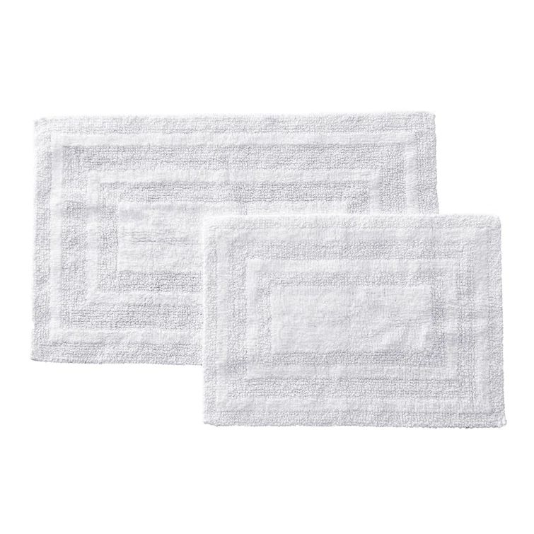 Logan White Cotton 2-Piece Bath Rug Set
