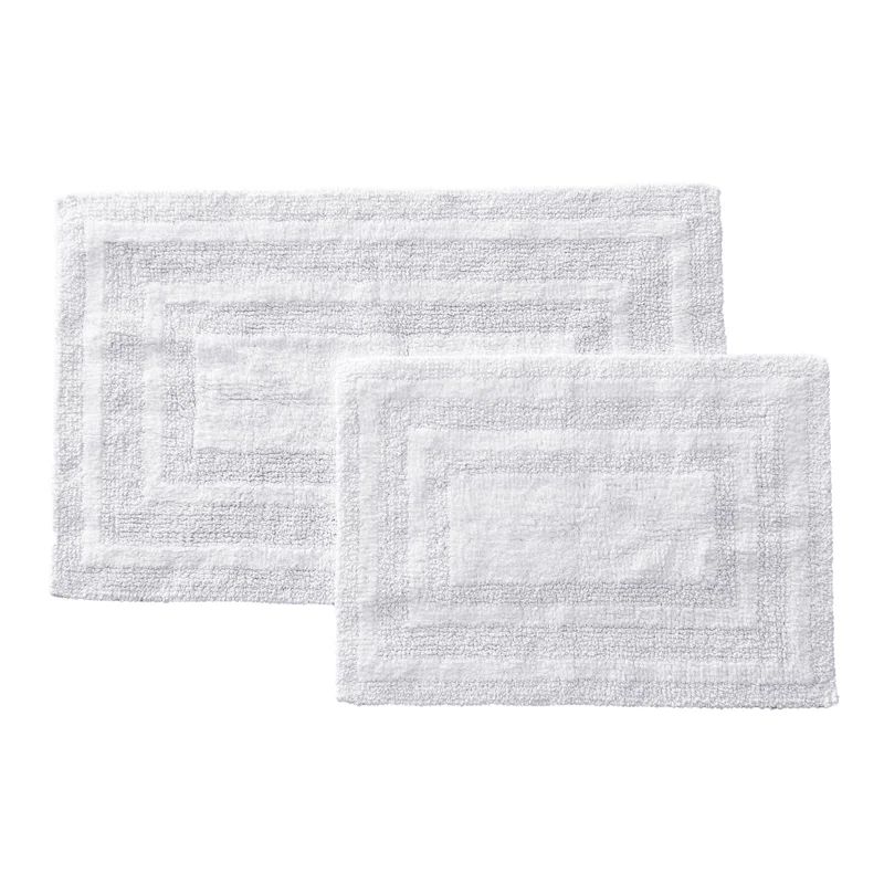 Logan White Cotton 2-Piece Bath Rug Set