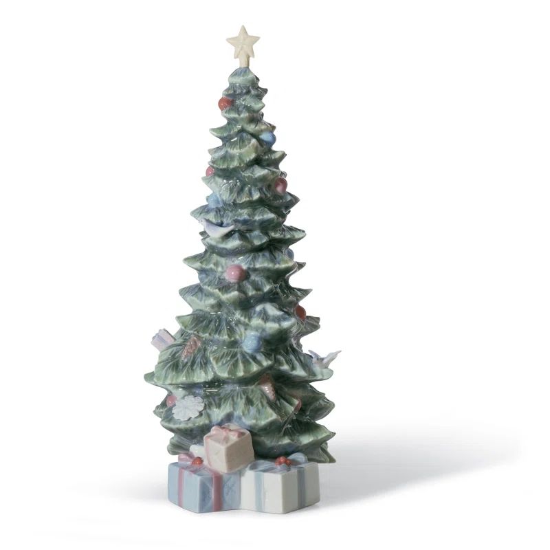 Valencian Artisan Winter Porcelain Christmas Tree Figurine