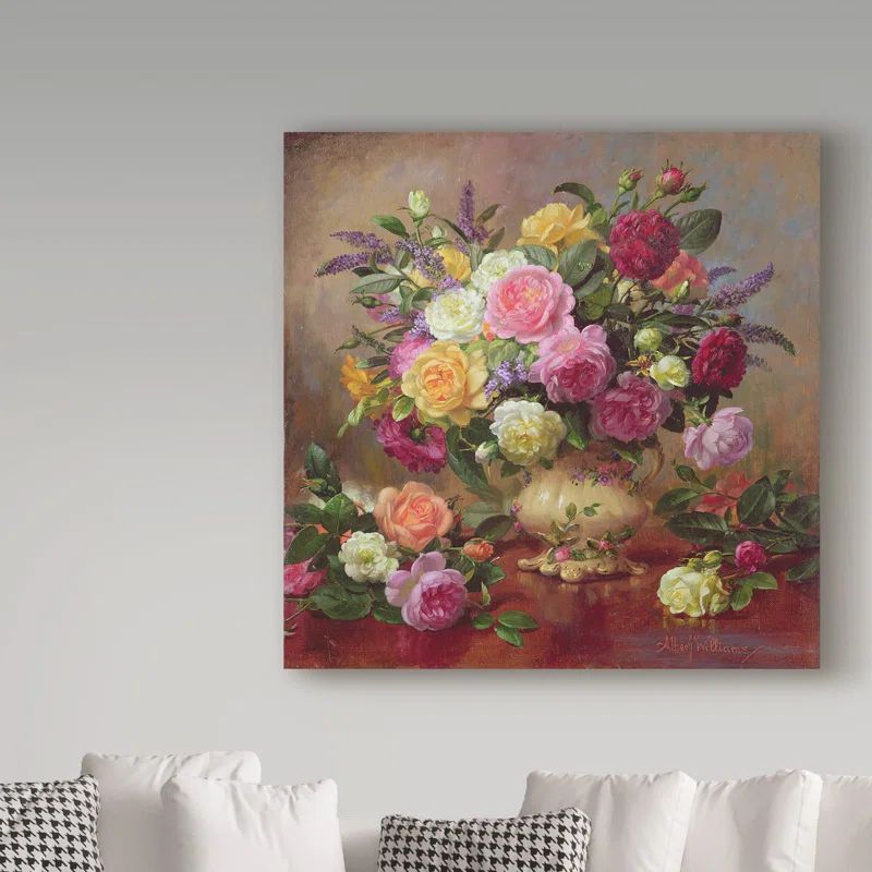 Multicolor Floral Canvas Print for Kids Nursery, 18" x 18"