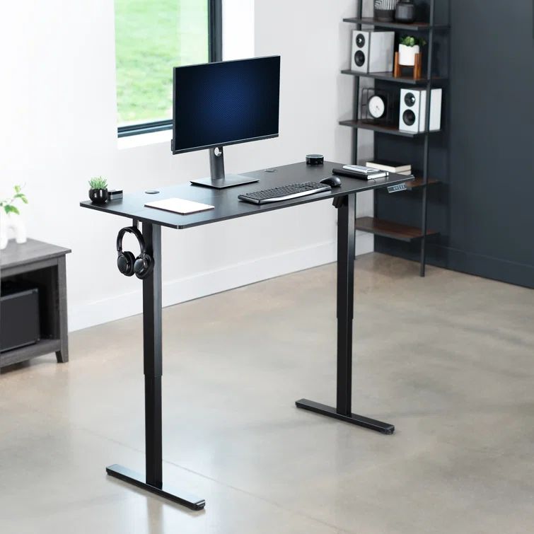 ErgoFlex Black 55" Electric Height Adjustable Standing Desk