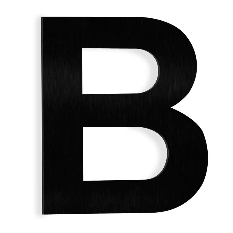 Black Stainless Steel Floating House Letter B, 6-inch