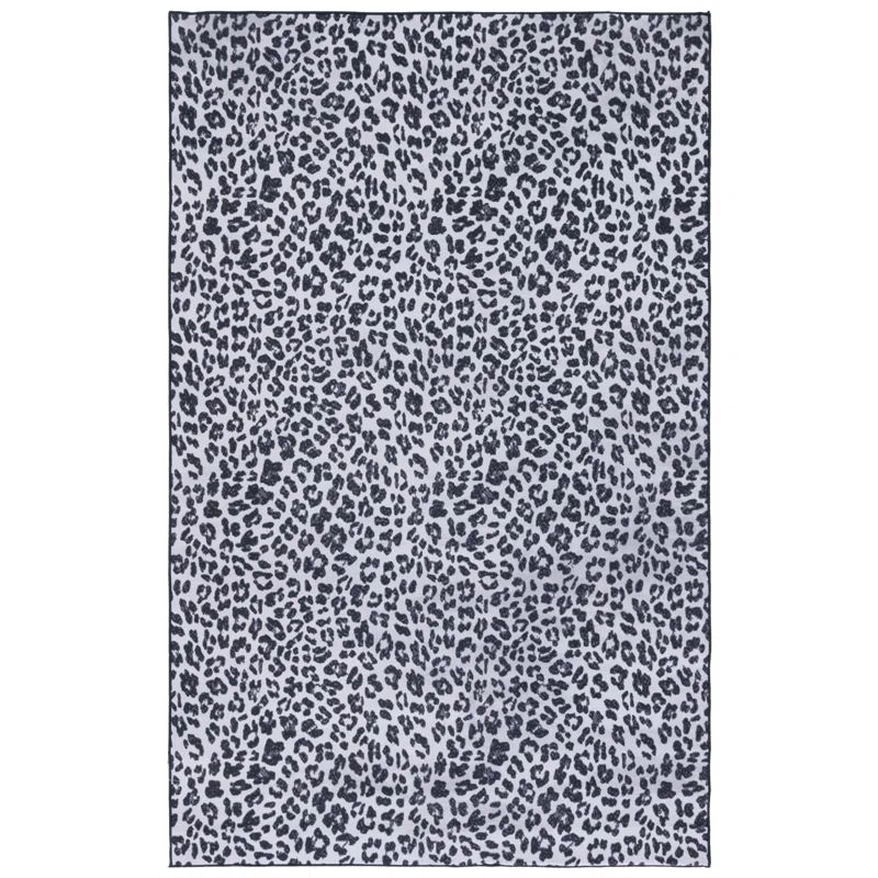 Black Faux Fur Rectangular 8' x 10' Hand-Knotted Rug