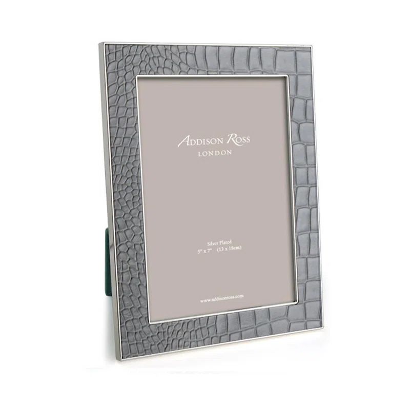 Silver Faux Croc 4x6 Tabletop Picture Frame