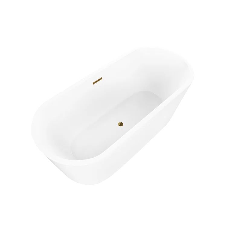Iris 59" White Freestanding Acrylic Soaking Bathtub