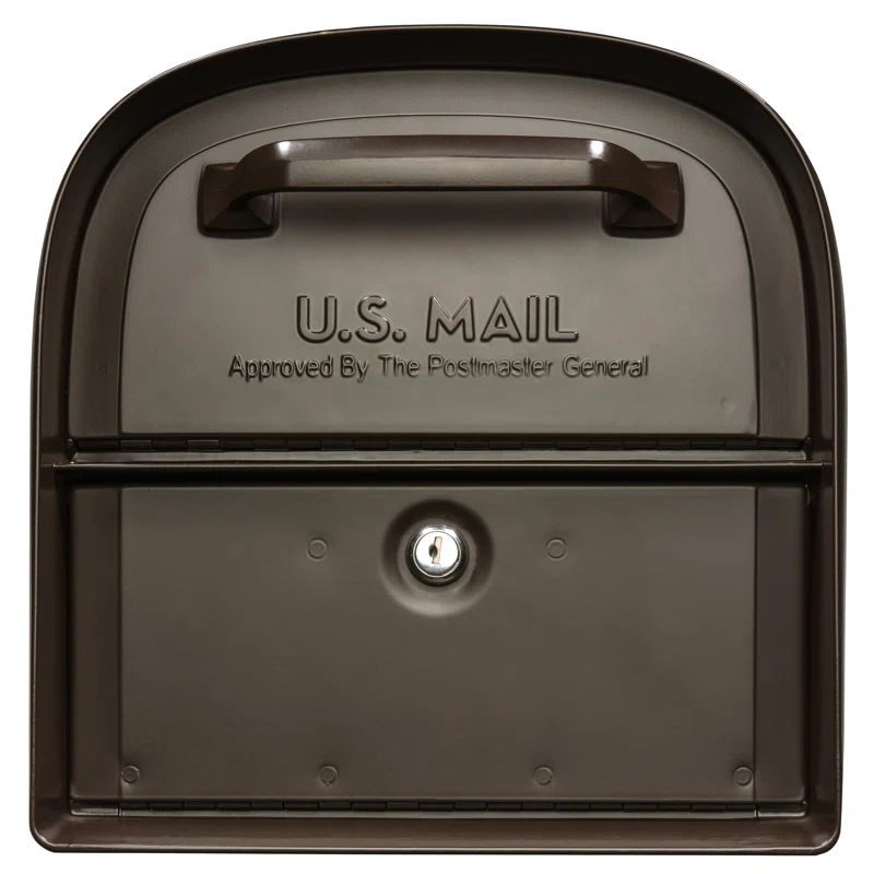 Large Rubbed Bronze Steel Locking Post Mount Mailbox
