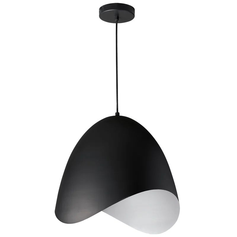 Black Metal Asymmetrical Dome Pendant Light