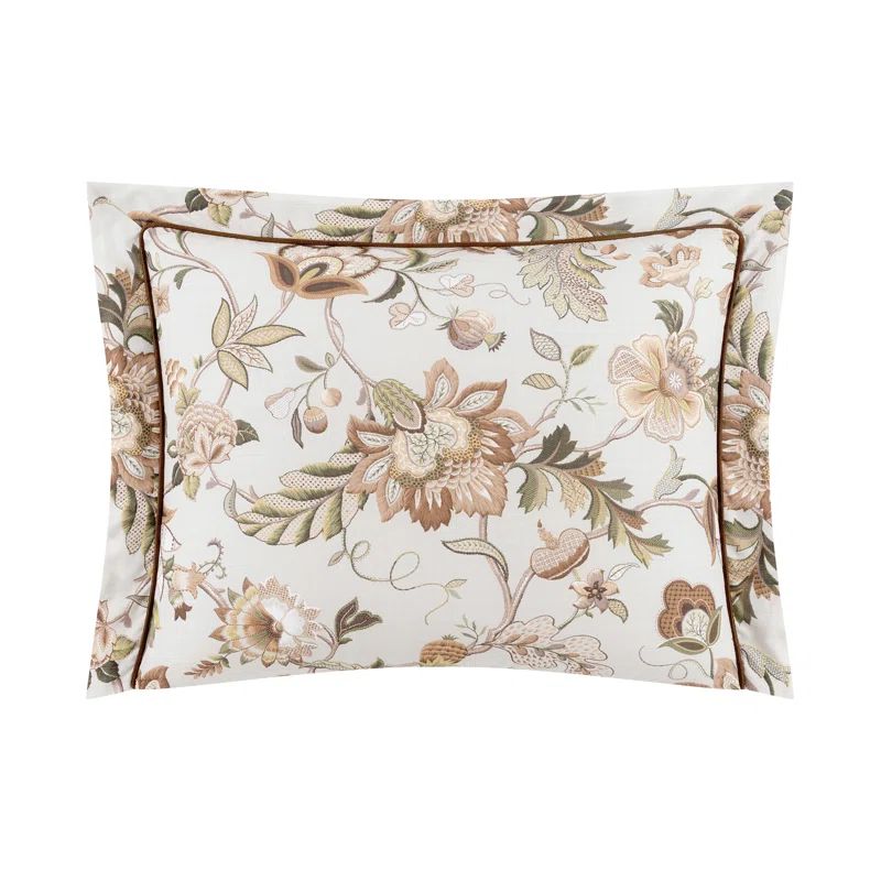 Esmerelda Queen Gray Floral Comforter Set with Bed Skirt