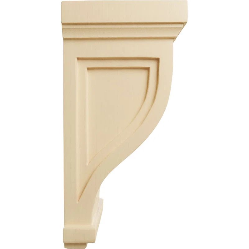 Maple Wood Traditional Recessed Corbel, 10" Height