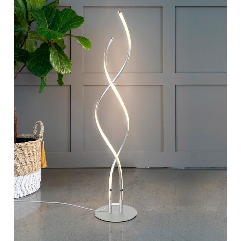 Embrace 60" Matte Nickel Industrial LED Floor Lamp