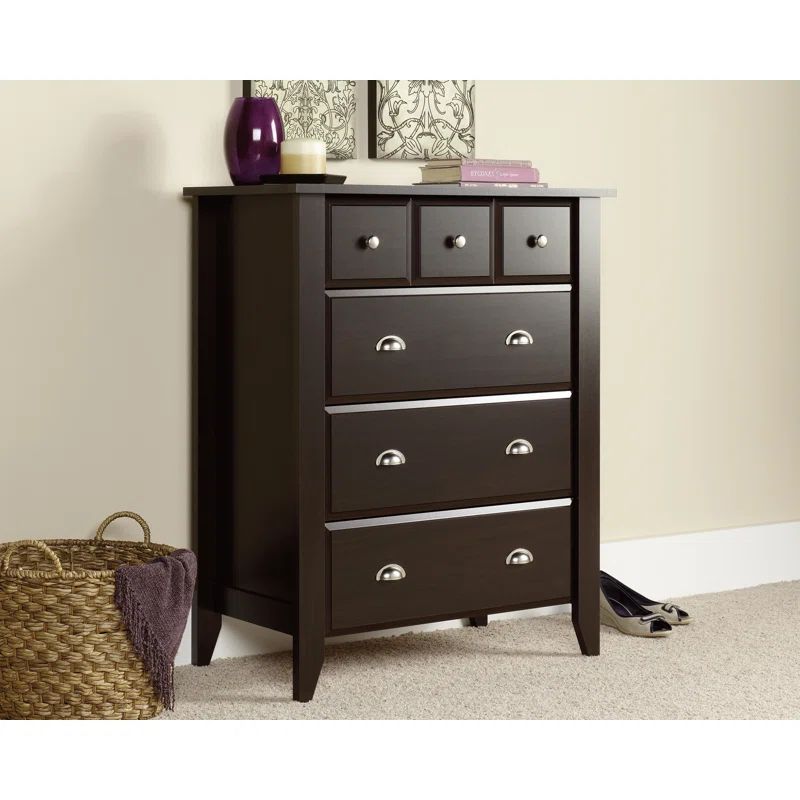 Jamocha Wood 4-Drawer Chest with Metal Runners