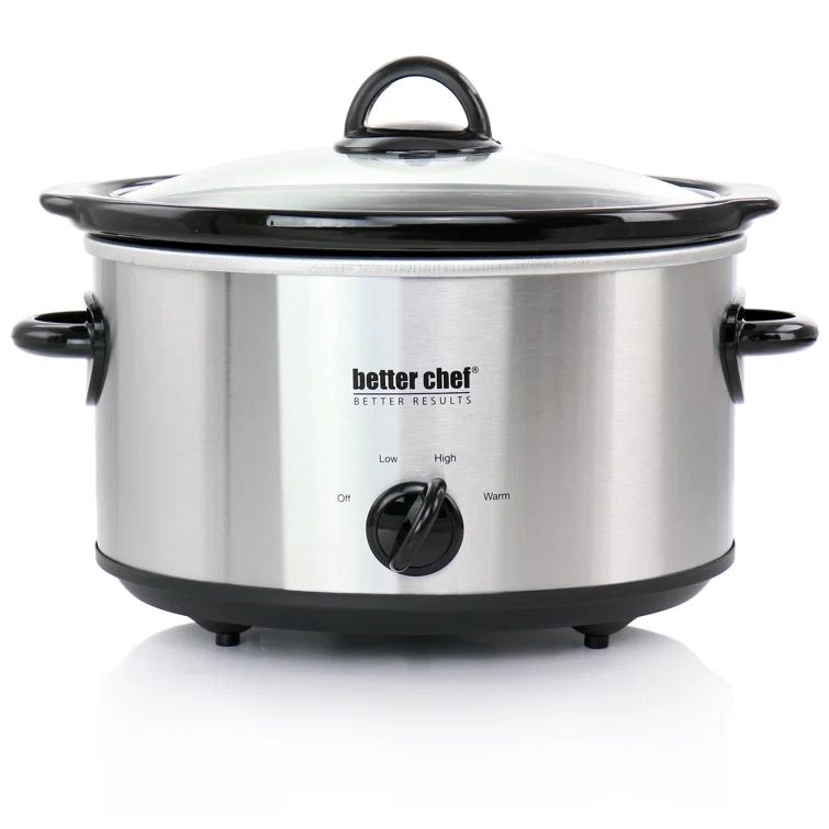 Better Chef 4 Quart Silver Stainless Steel Oval Slow Cooker