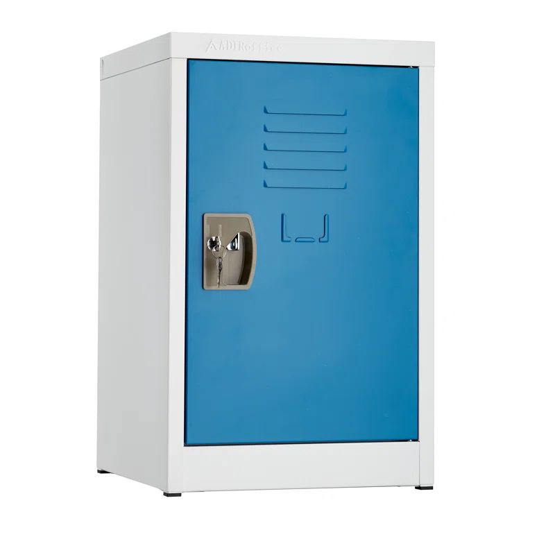 24" Blue and Off-White Steel Freestanding Locker