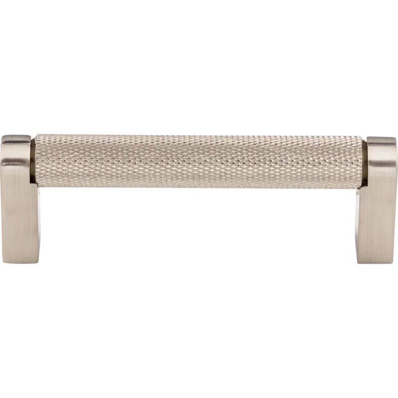 Brushed Nickel Modern Industrial Bar Pull with Mounting Hardware