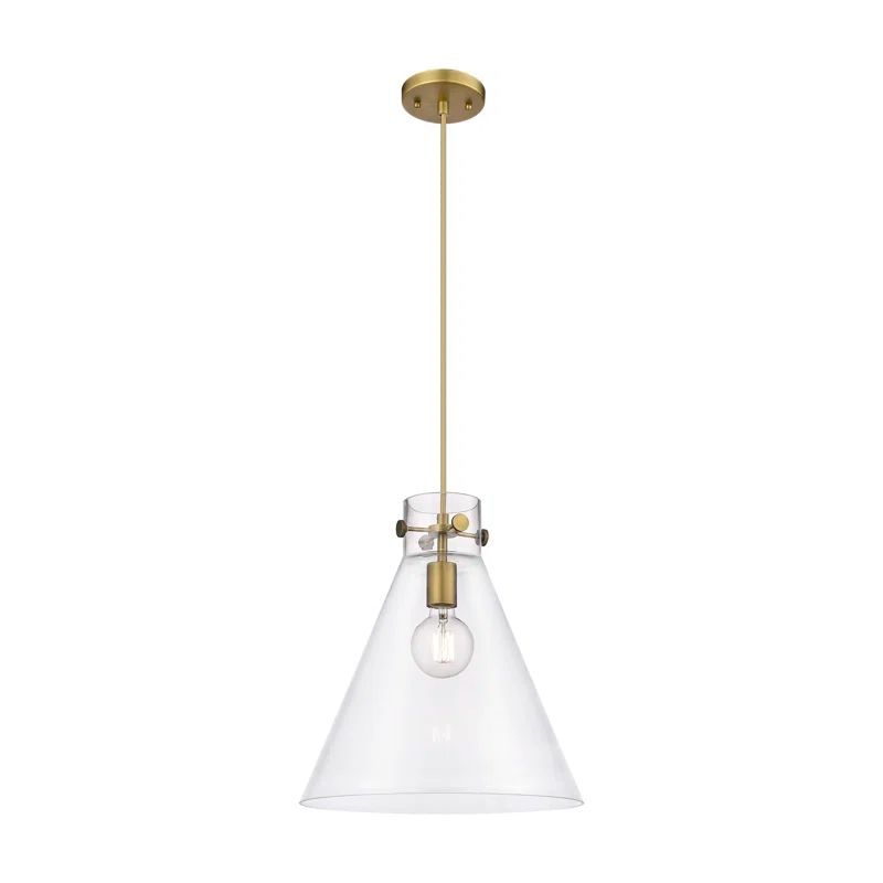 Newton Brushed Brass and Clear Glass Pendant Light