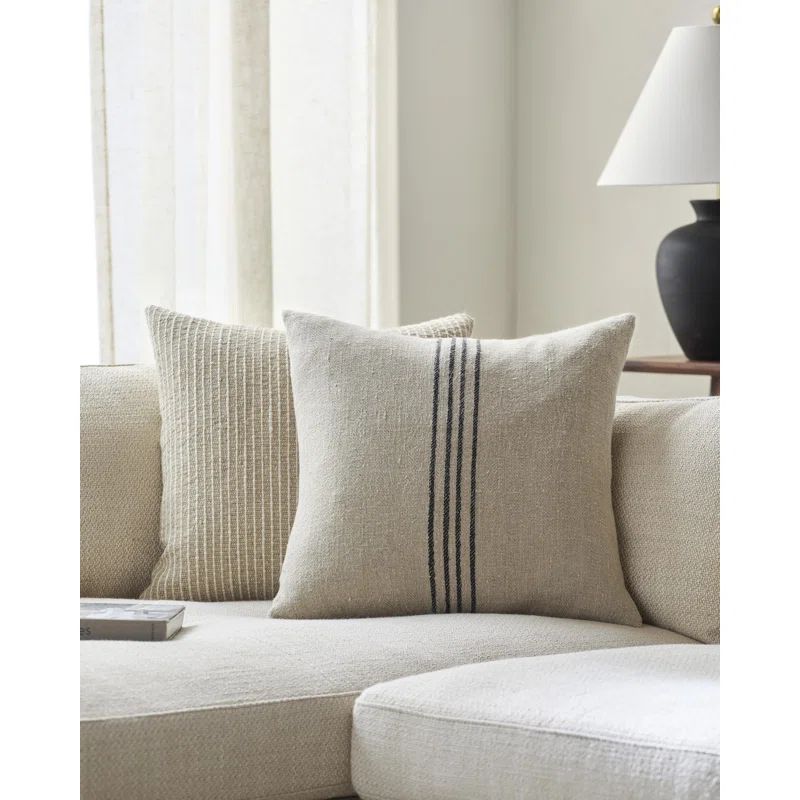 Brett Light Brown and Black Striped 18" Euro Pillow Cover