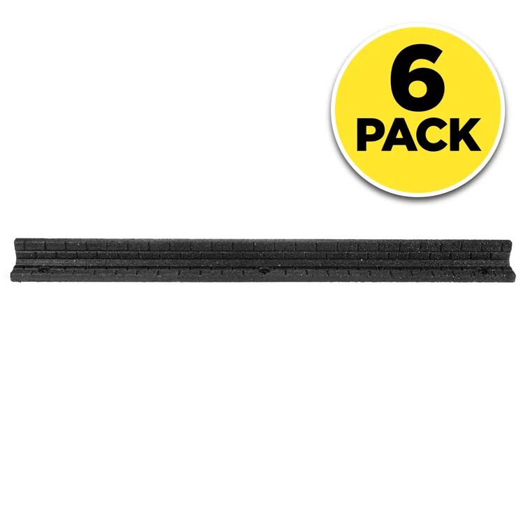 Black Recycled Rubber Brickface Landscape Edging, 4 ft, 6 Pack