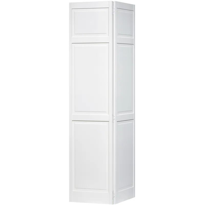 White Solid Pine 6-Panel Bi-Fold Closet Door