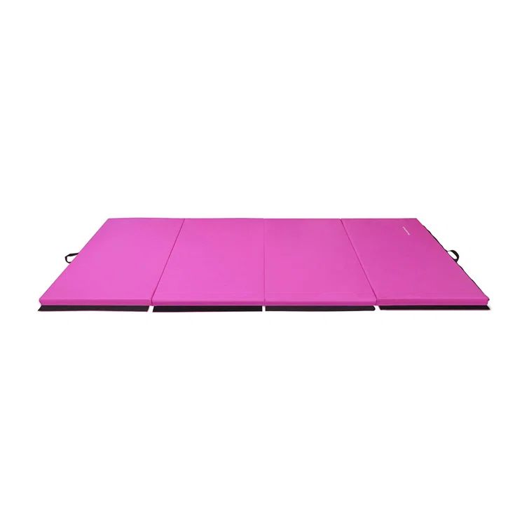 Pink High-Density Vinyl Folding Gymnastics Mat, 24" x 24"