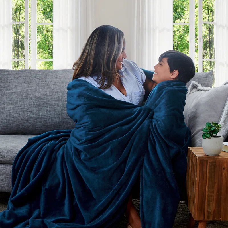 Full Size Navy Blue Fleece Kids Blanket