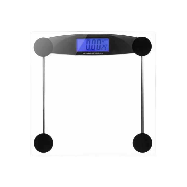 Ultra Thin Clear Glass Digital Bathroom Scale with LCD Display