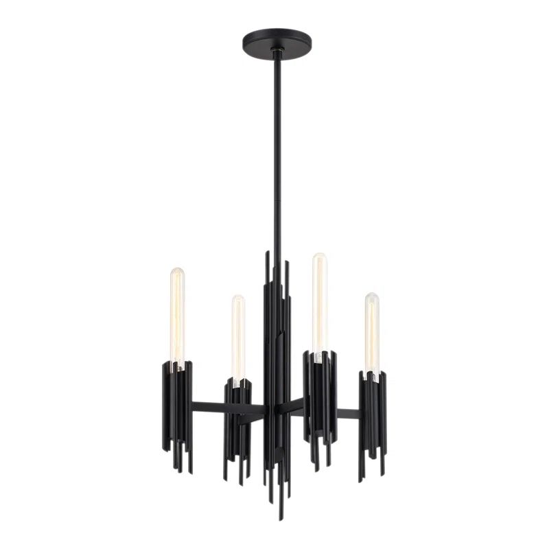 Torres Elegantly Forged 19'' Modern Matte Black Crystal Chandelier