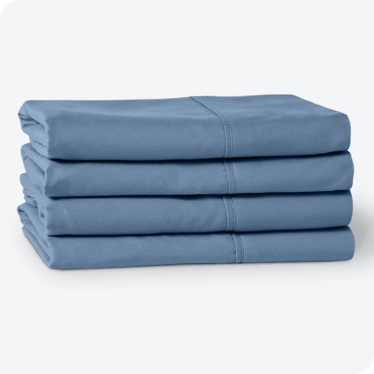 Coronet Blue Cotton Hypoallergenic Standard Pillowcases Set of 4