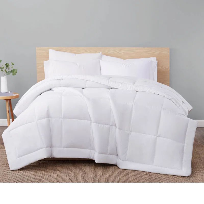 King White Reversible Microfiber Down Comforter Set