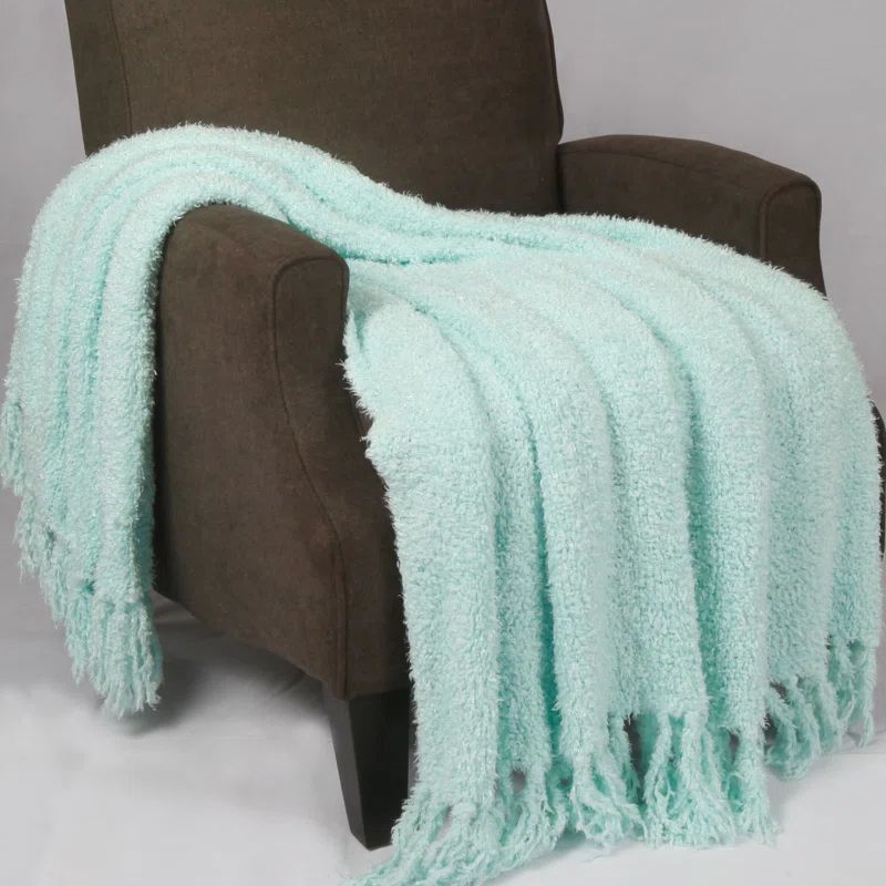 Harbor Gray Knitted Reversible Throw Blanket, 50'' x 60''