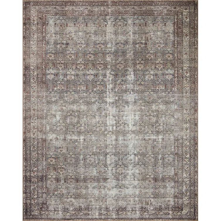 Georgie Moss and Bark 5' x 7'6" Stain-Resistant Area Rug