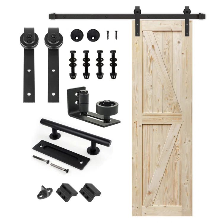 32" Unfinished Natural Wood Sliding Barn Door with Hardware Kit