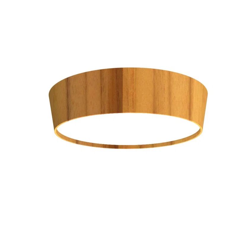 Teak LED Indoor/Outdoor Conical Ceiling Light