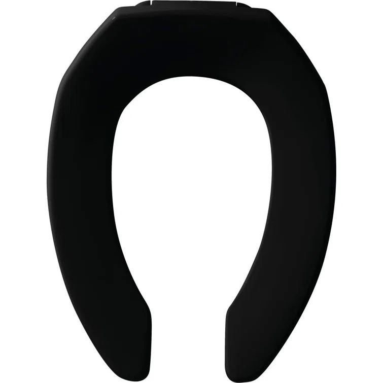 White Heavy Duty Plastic Elongated Open Front Toilet Seat