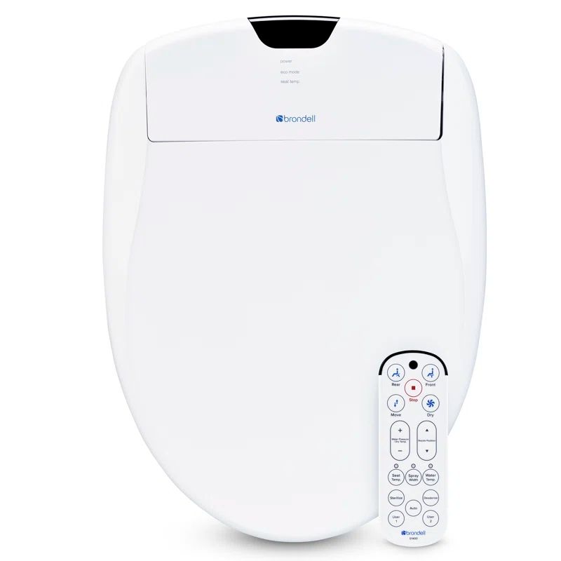 Brondell White Round Luxury Bidet Toilet Seat with Remote
