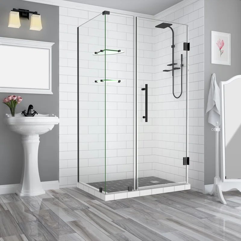 Bromley GS Frameless Clear Glass Corner Hinged Shower Enclosure