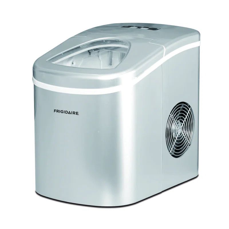 Silver Compact Countertop Portable Ice Maker with 26 lbs Capacity