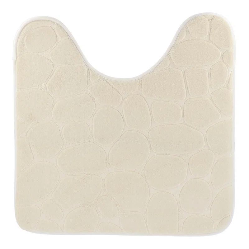Beige Memory Foam 3D Pebble Contour Bath Rug 20" x 20"