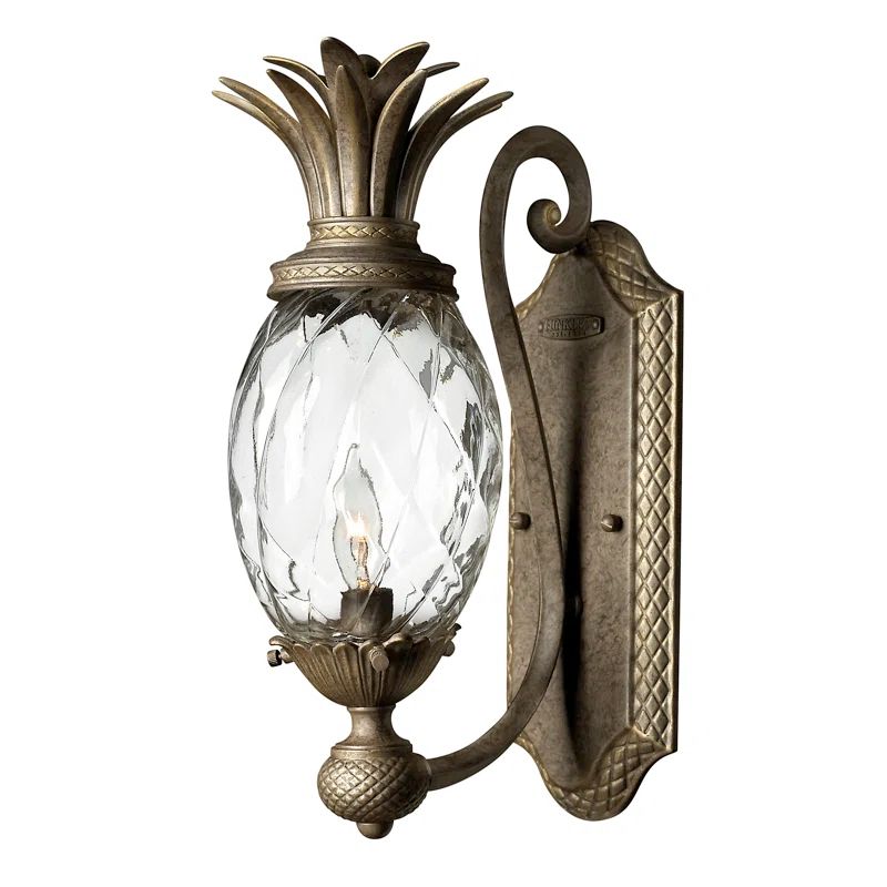 Pearl Bronze 1-Light Wall Sconce with Clear Optic Shade