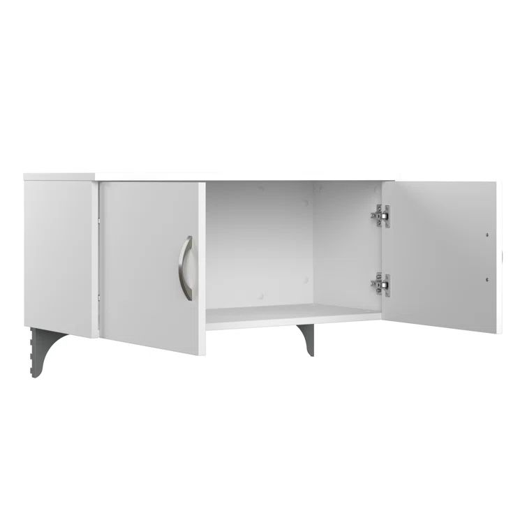 Pure White Engineered Wood Cubicle Desk with Silver Gray Panels