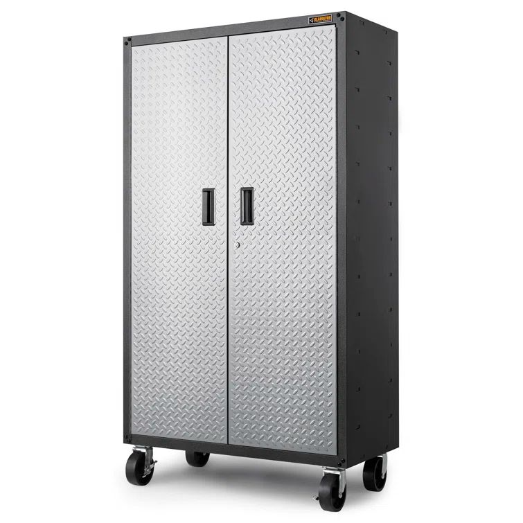Silver Tread Lockable Freestanding Cabinet with Adjustable Shelving