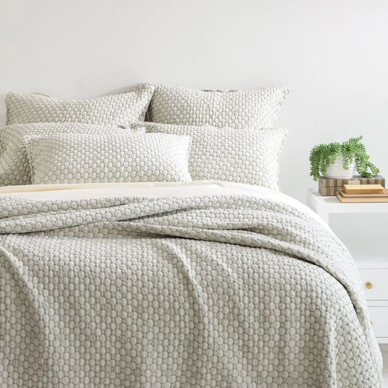 Sage Green Cotton King Matelassé Coverlet