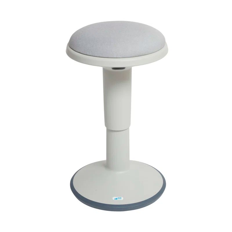 Light Grey Adjustable Height Wobble Stool with Cushion