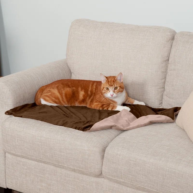 Small Brownstone Velvet Waterproof Pet Throw Blanket