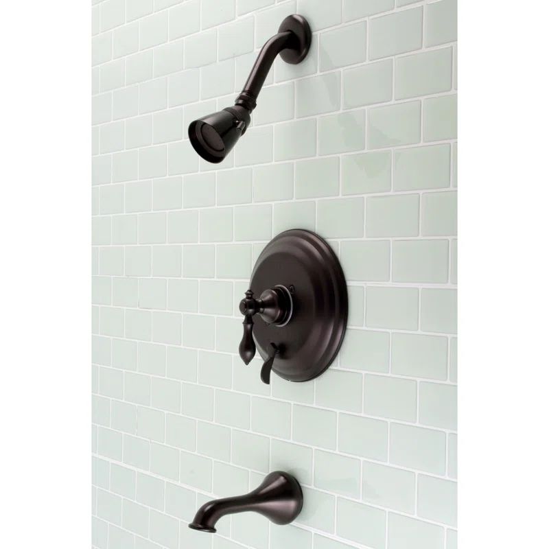 Oil Rubbed Bronze Wall Mounted Tub and Shower Faucet