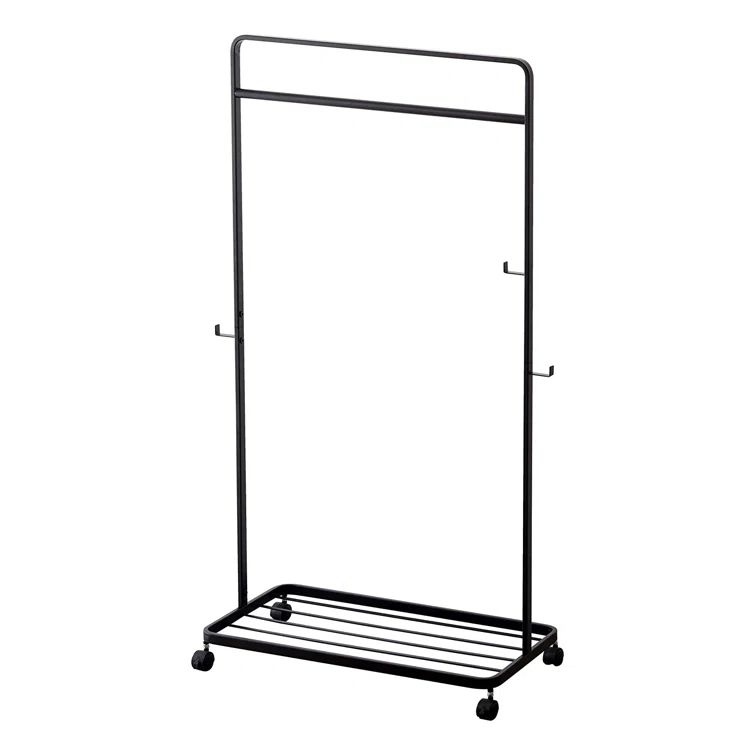 White Steel Kids Rolling Clothes Rack with Wheels